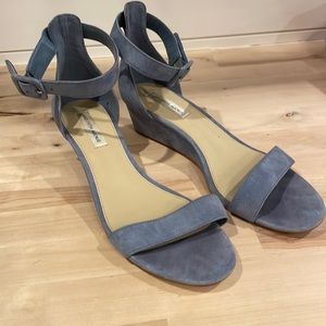 Saks 5th Avenue Katy Cornflower  Blue Suede Sandals